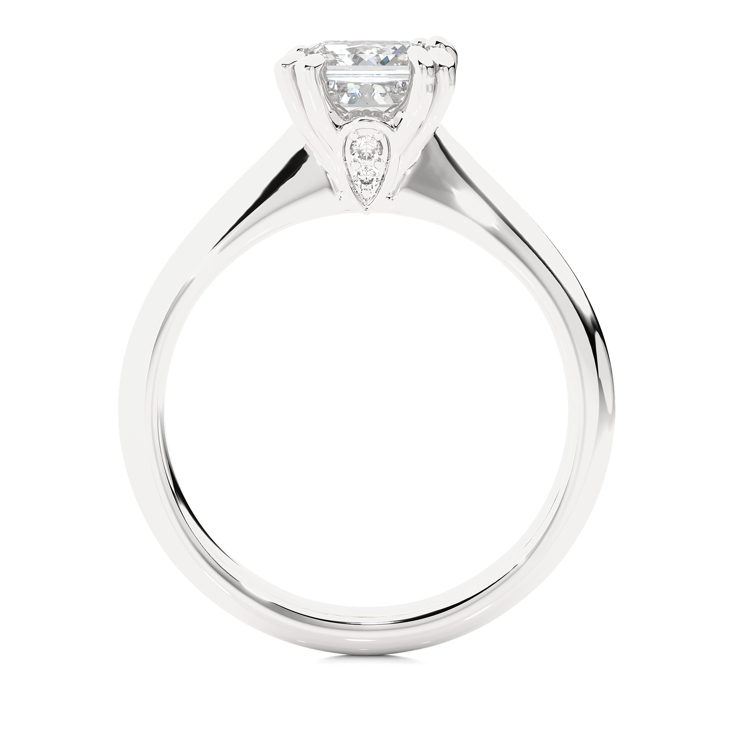 Princess Cut Vermeil Moissanite / Lab Grown Engagement Ring