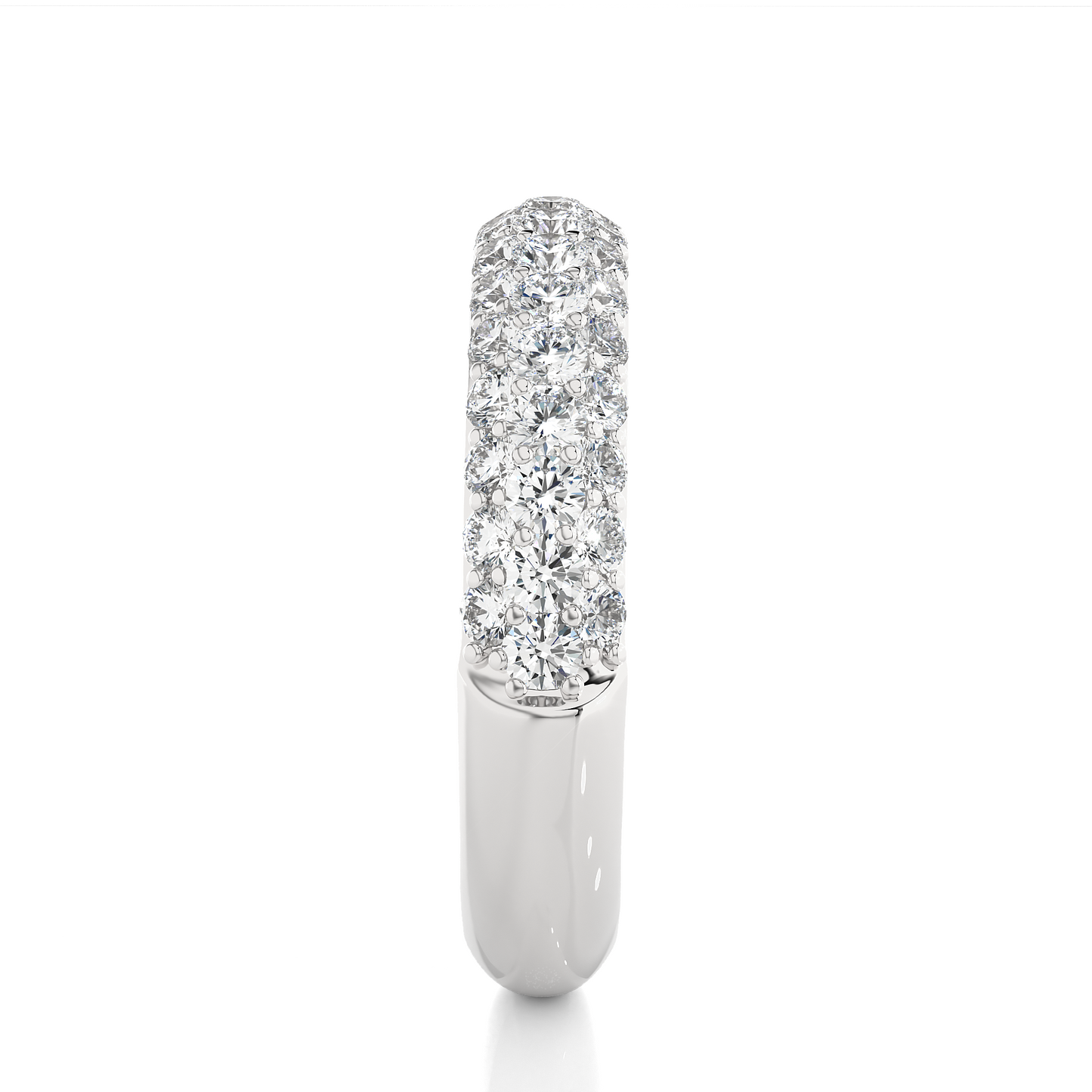 Double Row Diamond Moissanite Lab Vermeil Wedding Band