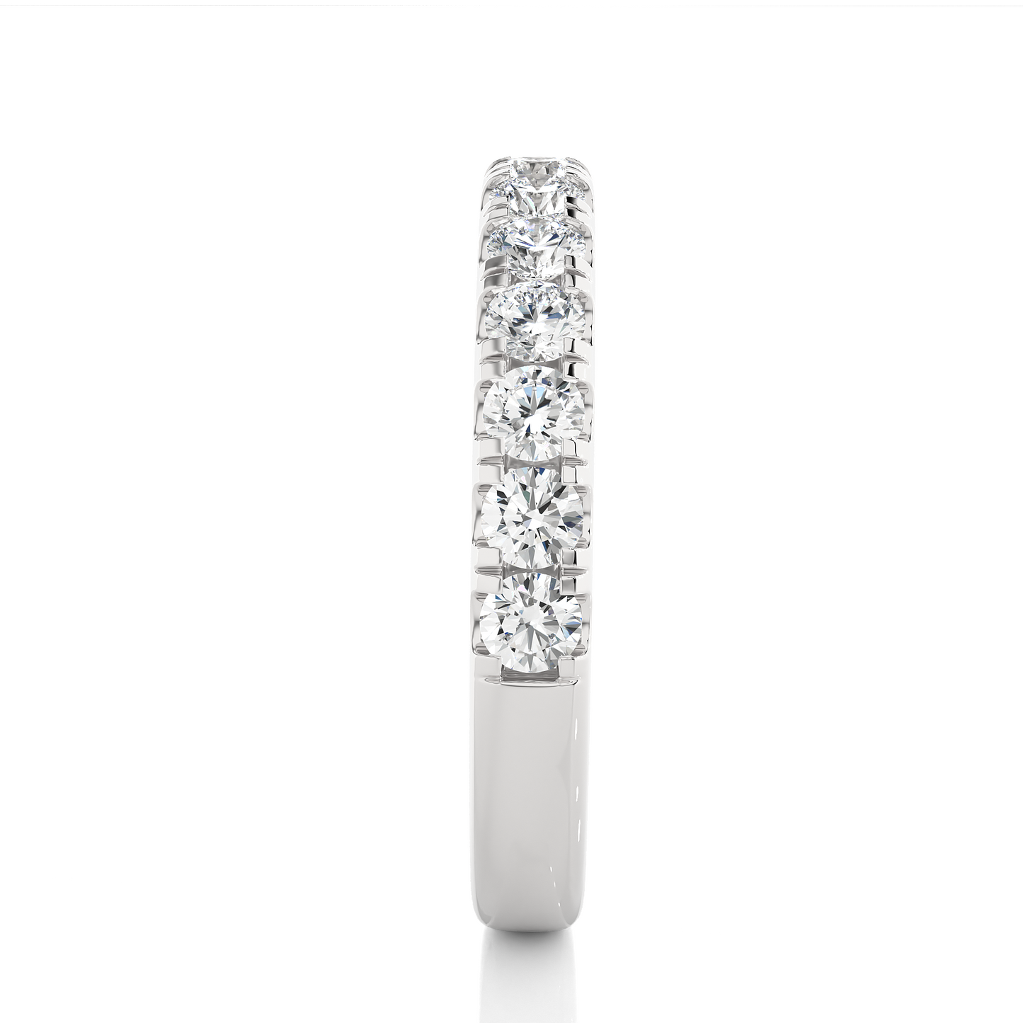 Round Prong Set Eternity Wedding Band Vermeil Ring