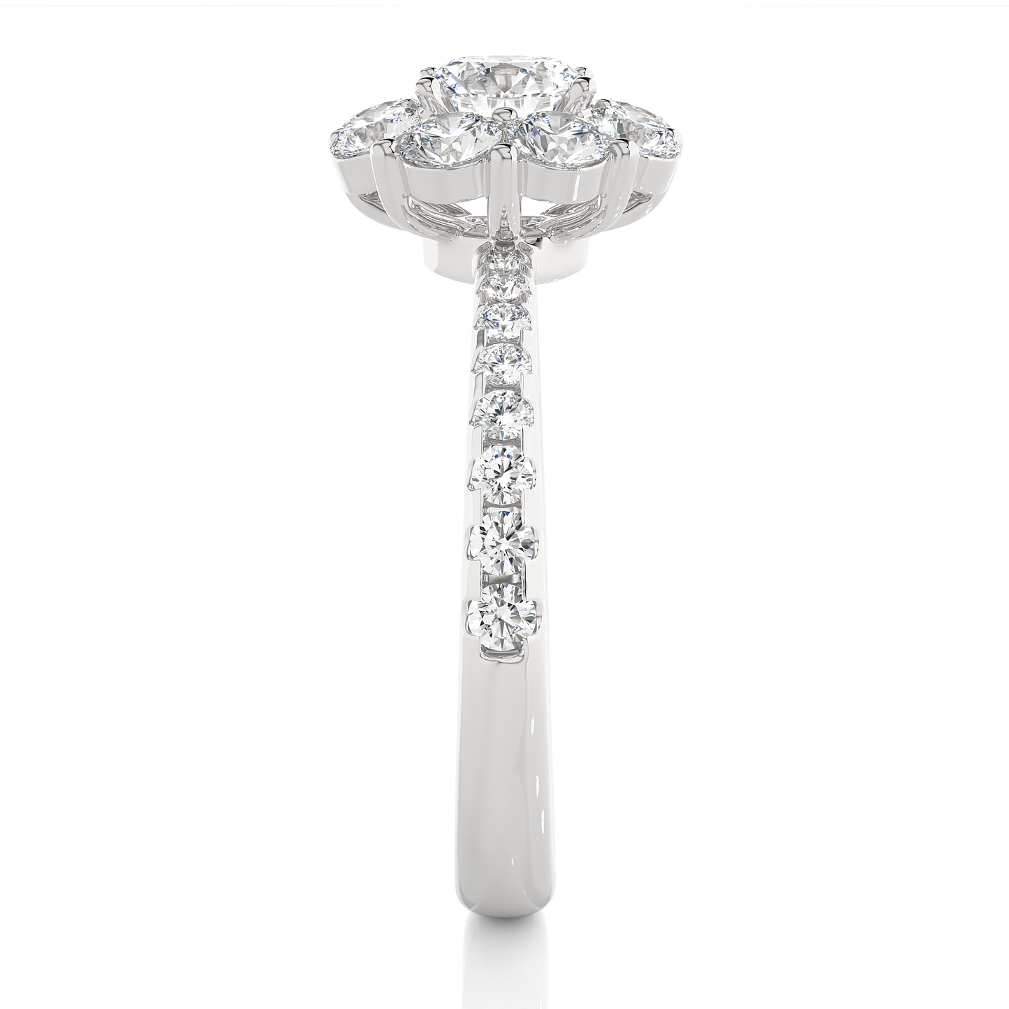 Floral Cluster Moissanite Lab Diamond Vermeil Ring
