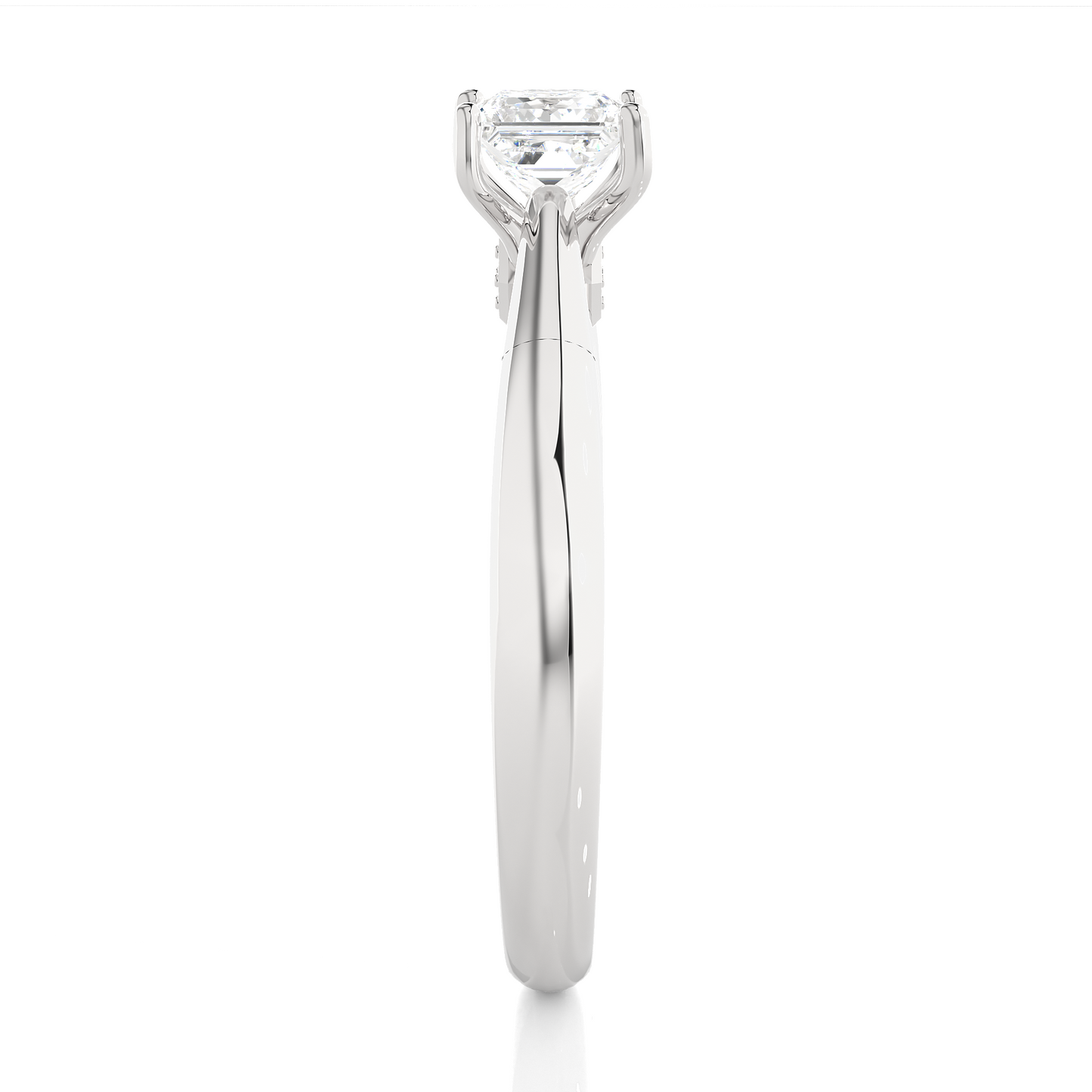 Princess Cut Solitaire Moissanite Lab Diamond Vermeil Ring