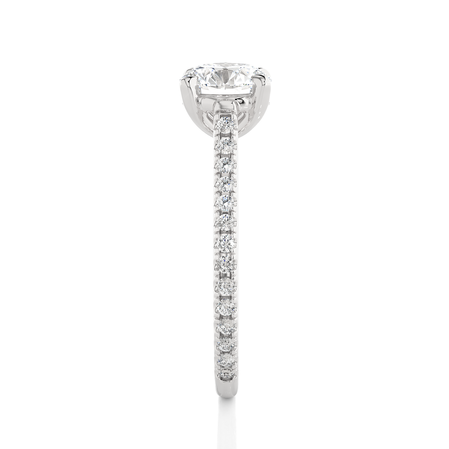 Luxury Solitaire Moissanite Lab Diamond Vermeil Ring