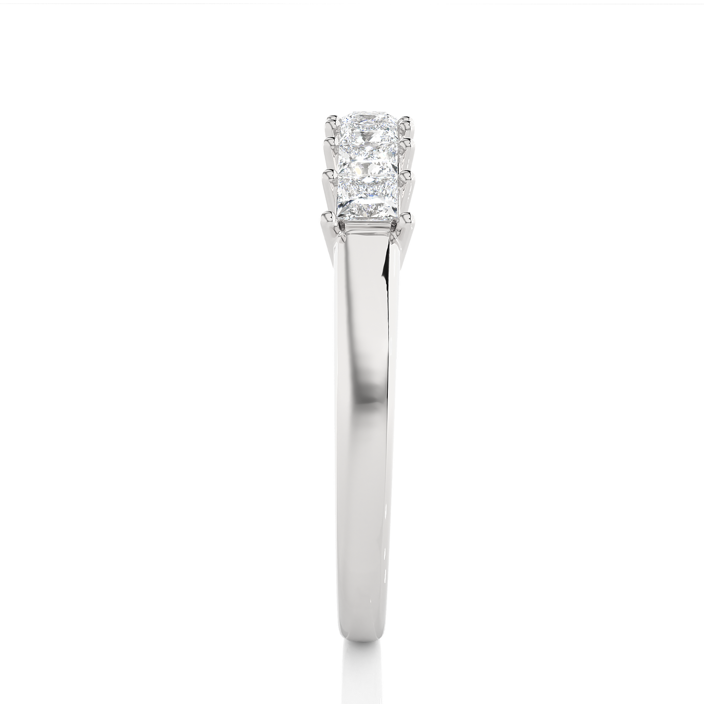 Princess Cut Diamond Vermeil Half Eternity Wedding Band