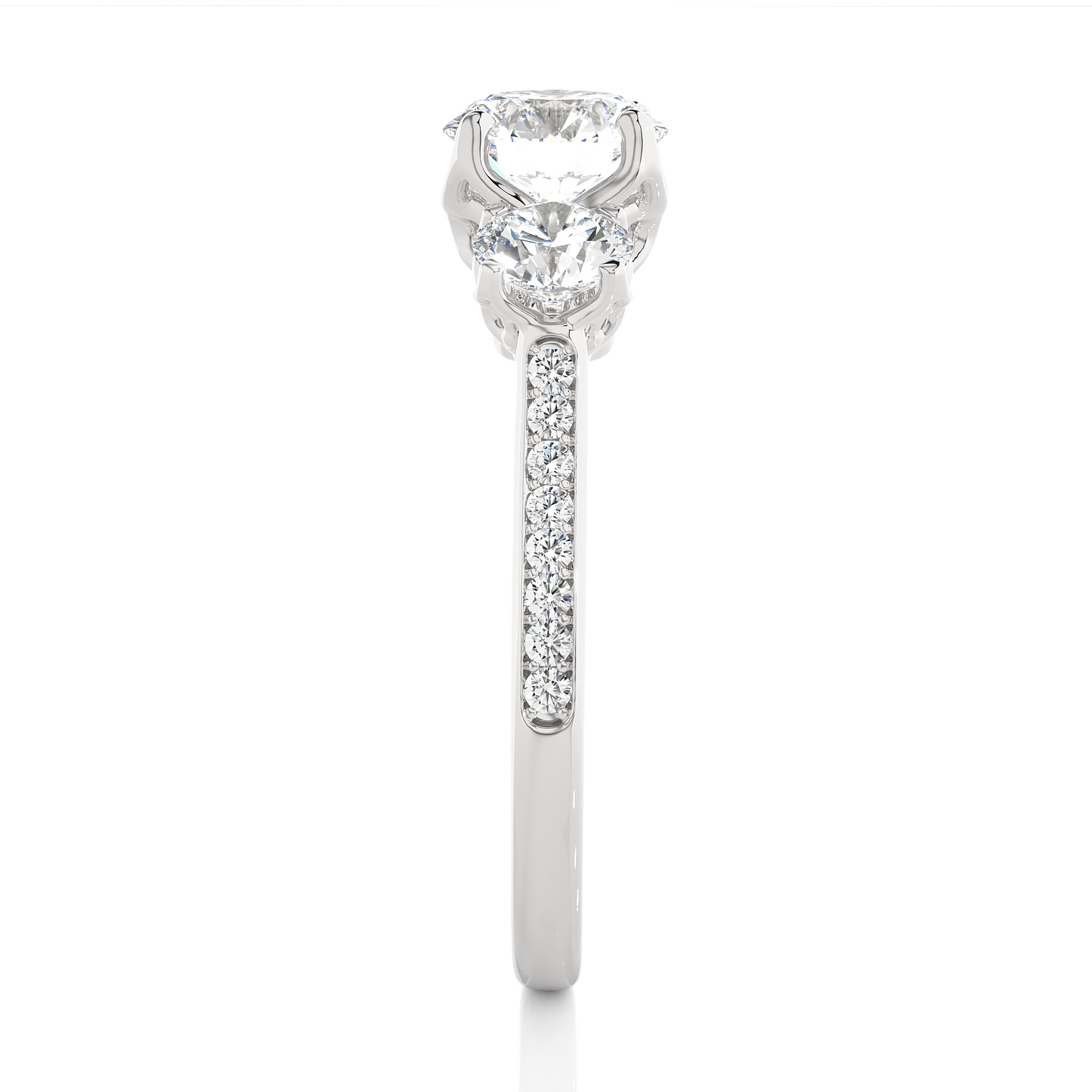 Three Stone Classic Lab Grown Diamond Ring