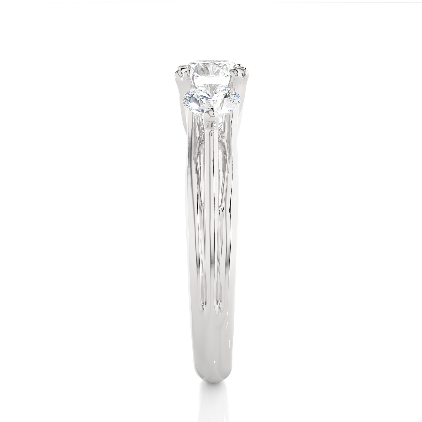 Classic Round Diamond Three Stone Engagement Ring