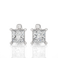 Vermeil Princess Cut Moissanite Lab Diamond Stud Earrings