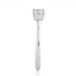 Round Lab / Moissanite Diamond With Tapered Baguette Three Stone Ring