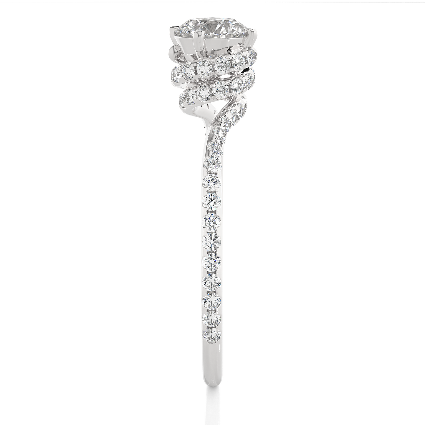 Twisted Infinity Band Moissanite Lab Diamond Engagement Ring