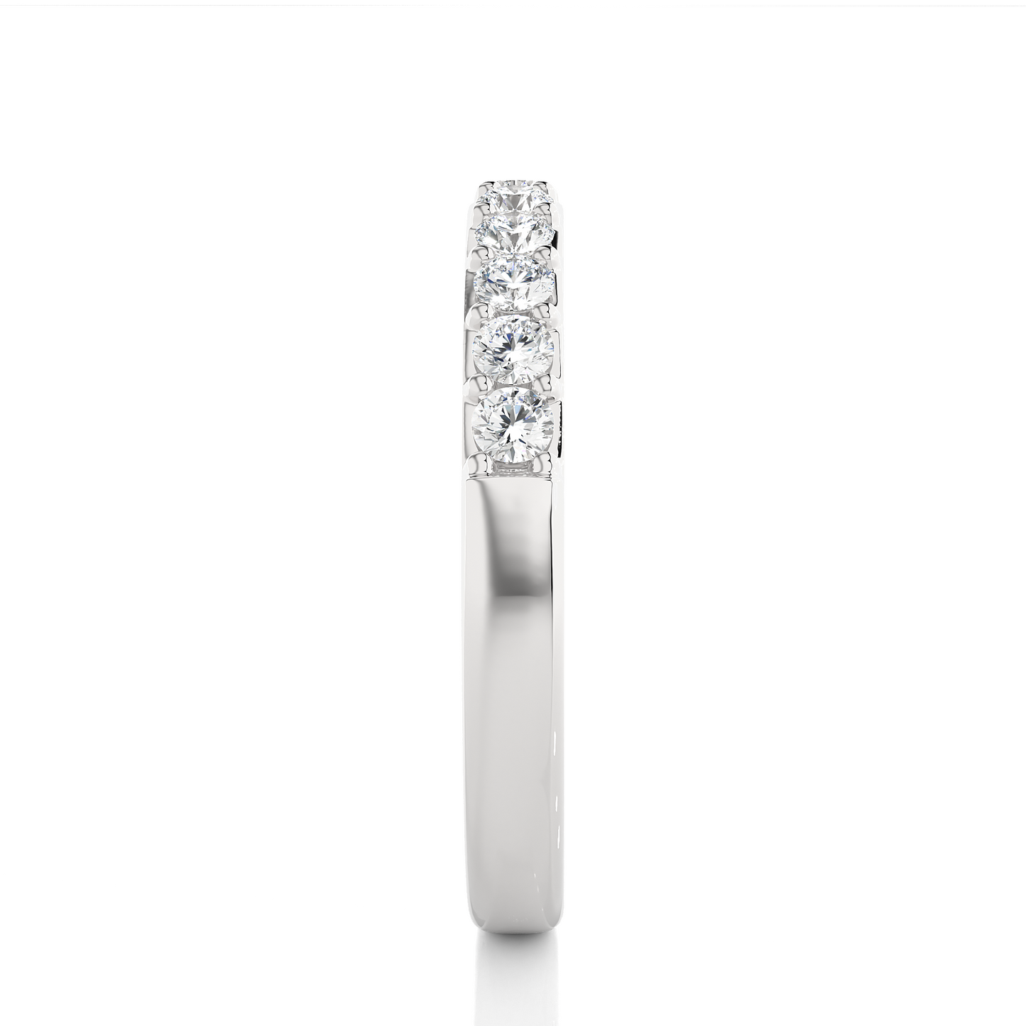 Minimalist Half Eternity Moissanite Lab Diamond Vermeil Ring