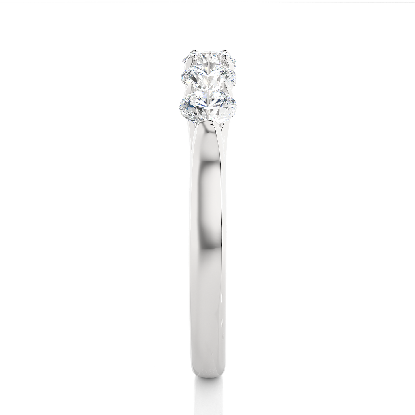 Lab Grown Moissanite Five Stone Wedding Band Ring
