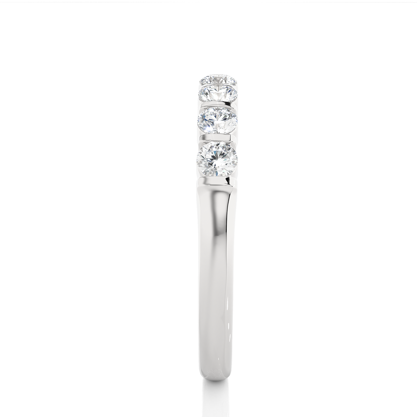 Elegant Half Eternity Moissanite Lab Diamond Wedding Ring