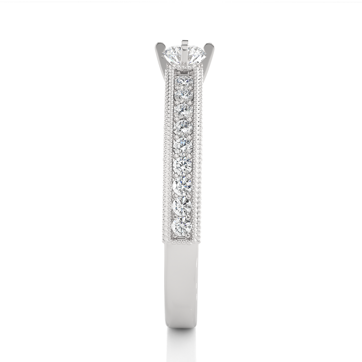 Round Cut Lab / Moissanite Diamond Engagement Ring