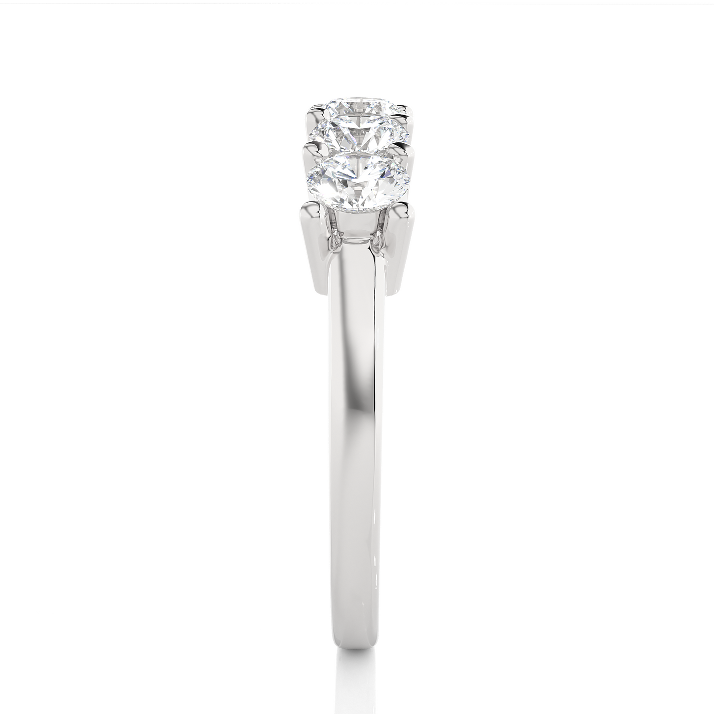 Elegant Five Stone Moissanite Lab Diamond Vermeil Ring