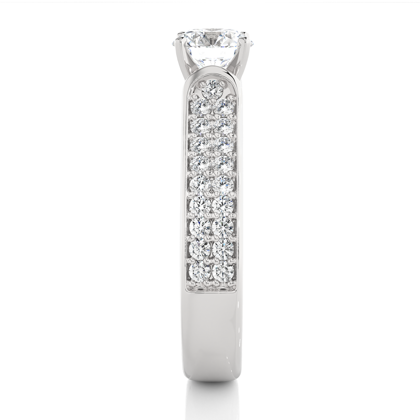 Luxe Sparkle Round Diamond Moissanite Vermeil Ring