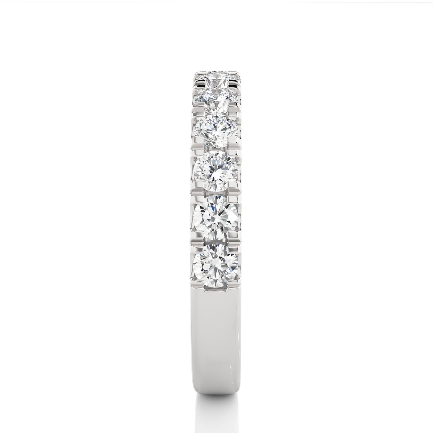 Round Prong Eternity Wedding Band Vermeil Ring