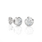 Vermeil Bezel Set Round Lab Moissanite Earrings