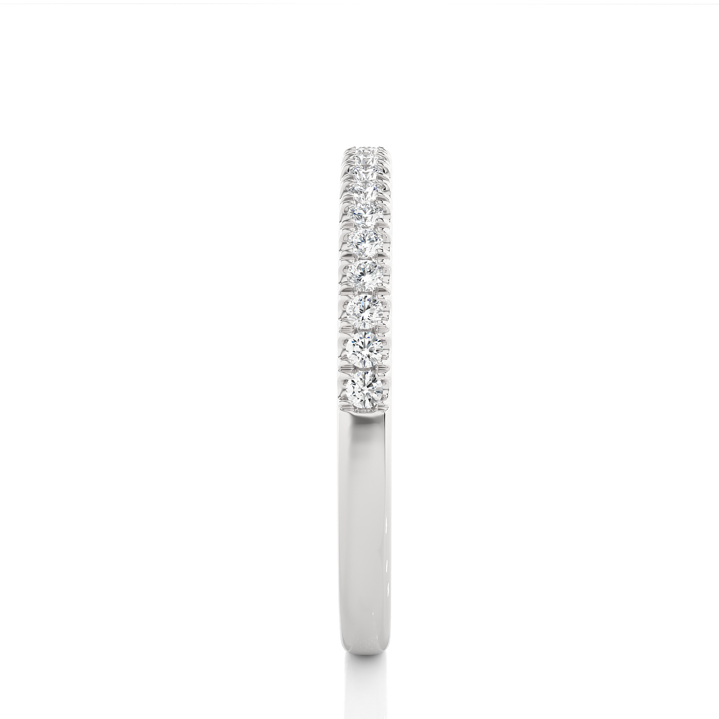 Slim Pavé Moissanite Lab Diamond Vermeil Wedding Ring