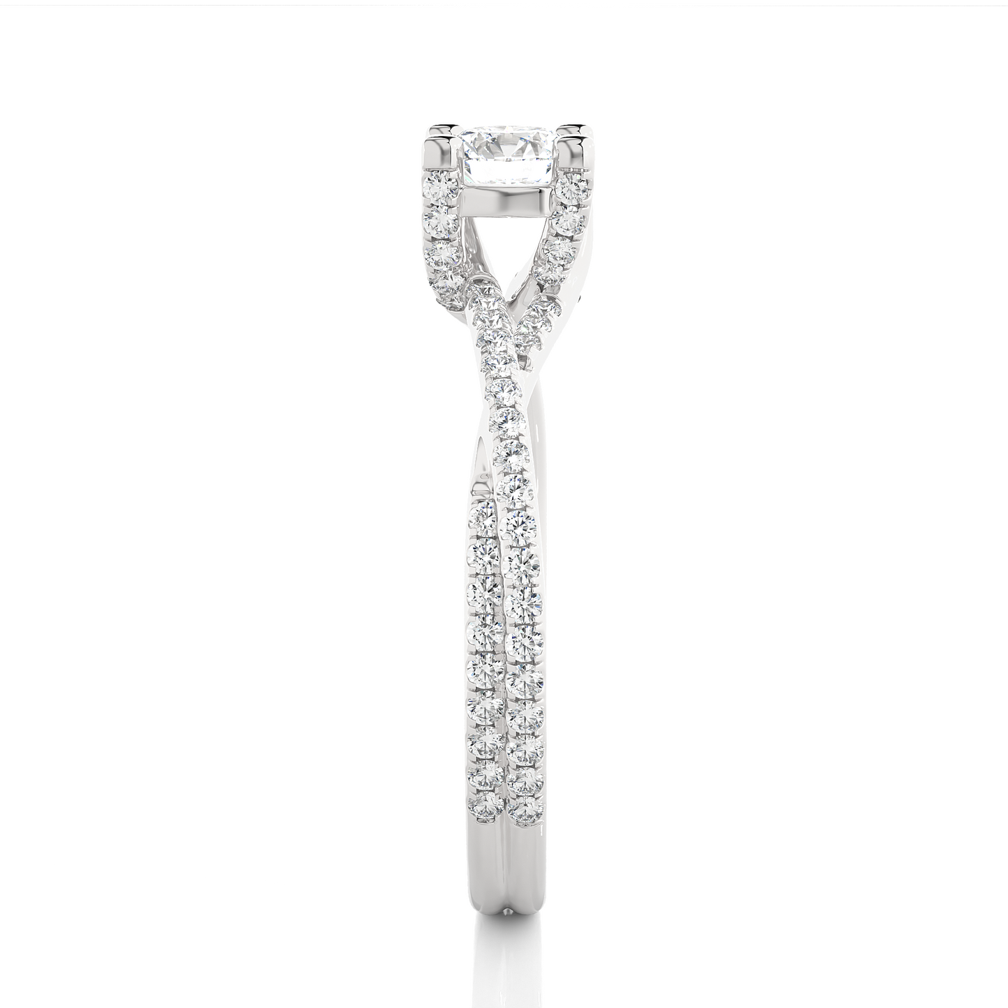 Moissanite Solitaire Ring Lab Diamond Vermeil Engagement Ring