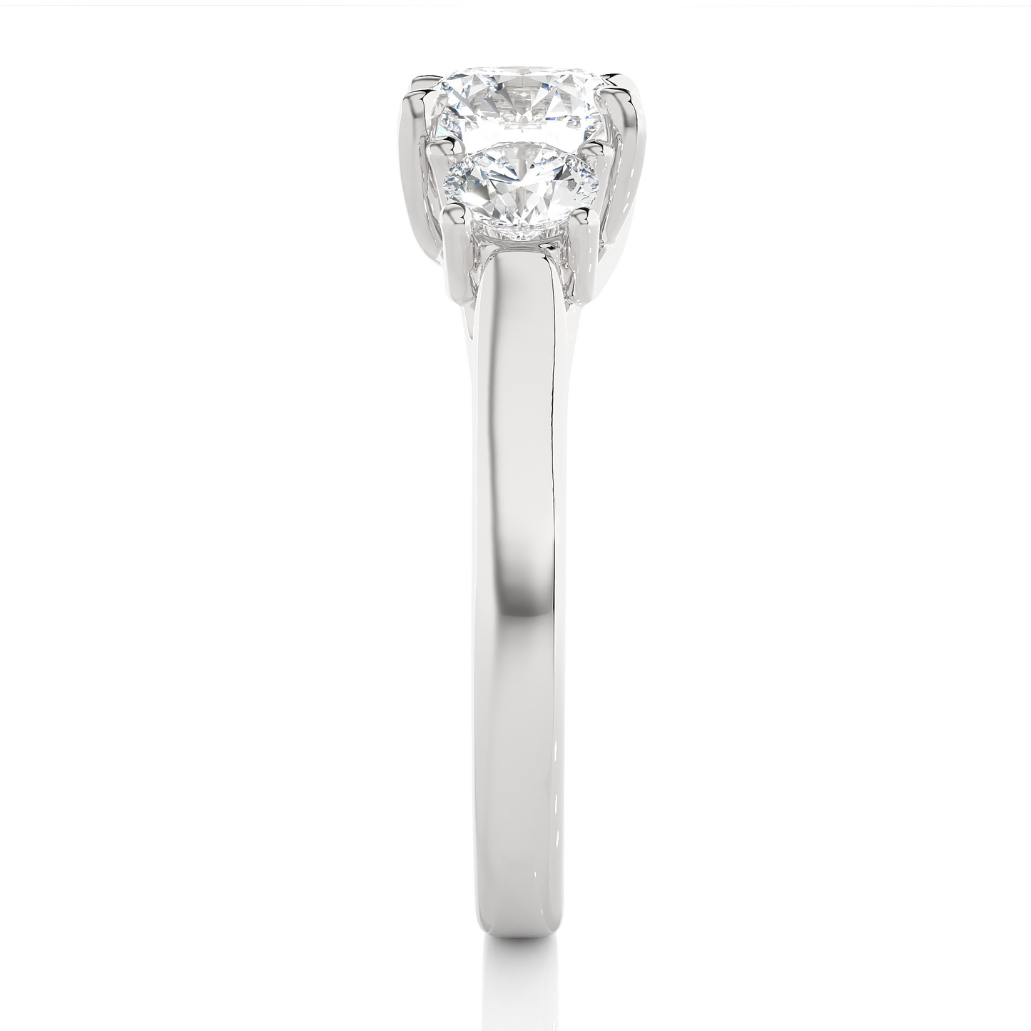 Round Lab Grown Diamond Three Stone Ring
