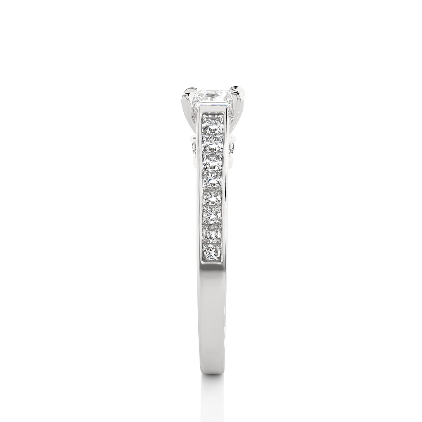 Princess Cut Lab / Moissanite Diamond Engagement Ring