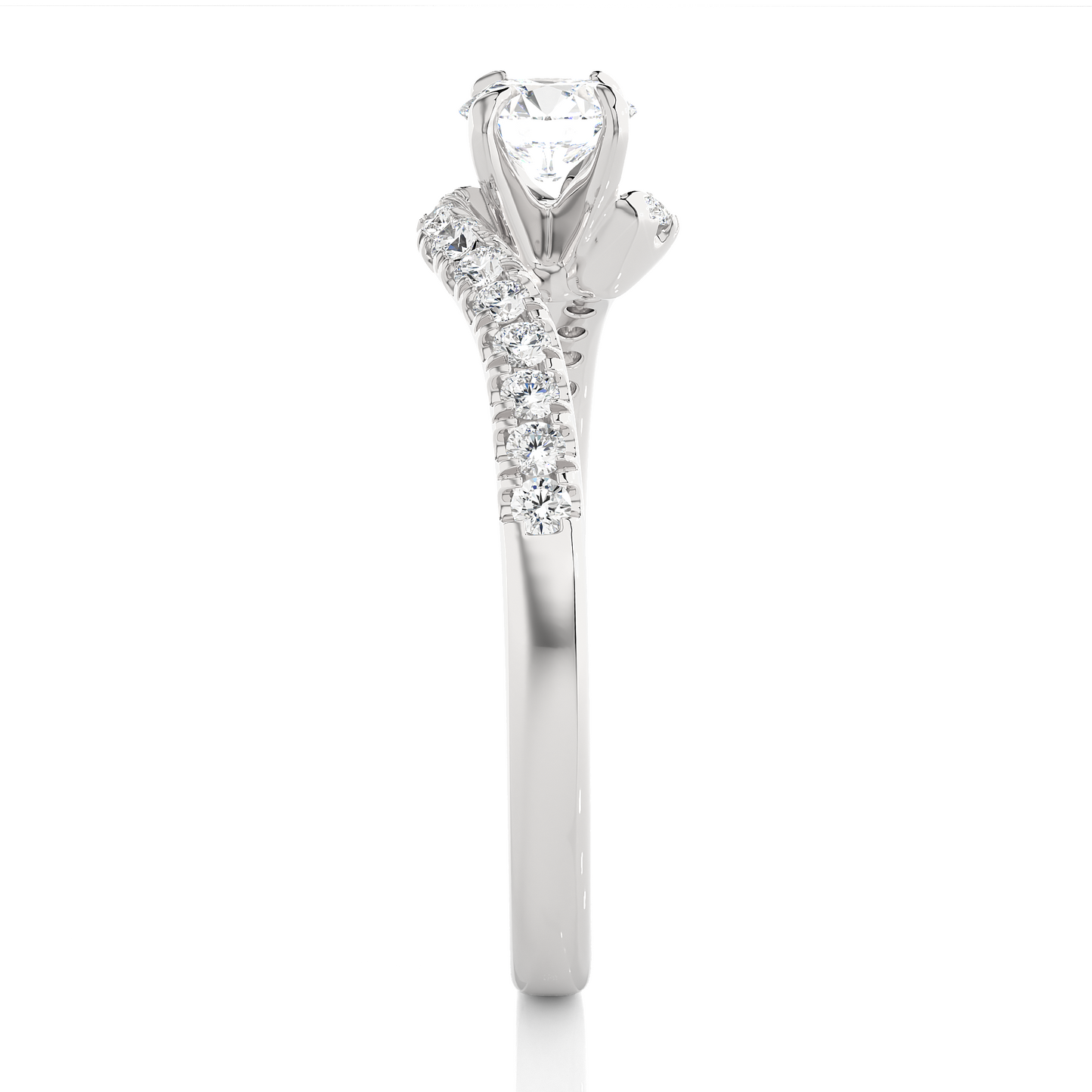 Twist Style Vermeil Moissanite Lab Diamond Engagement Ring
