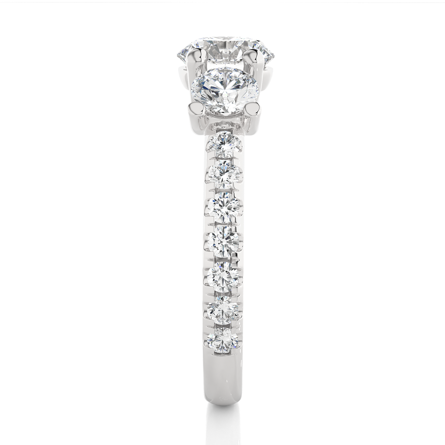 Round Lab Moissanite Diamond Engagement Ring