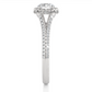 Luxury Split Shank Halo Moissanite Lab Diamond Vermeil Ring