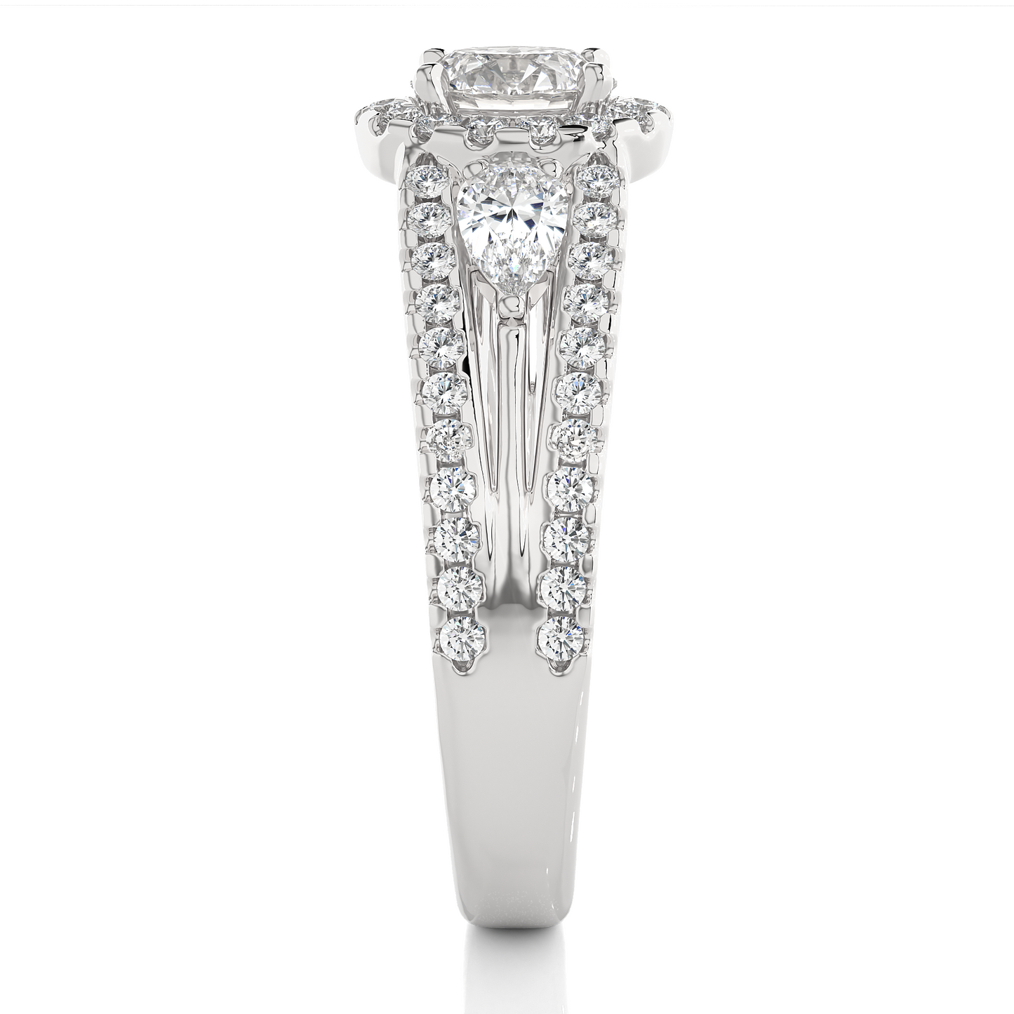 Vintage Halo Lab / Moissanite Diamond Engagement Ring