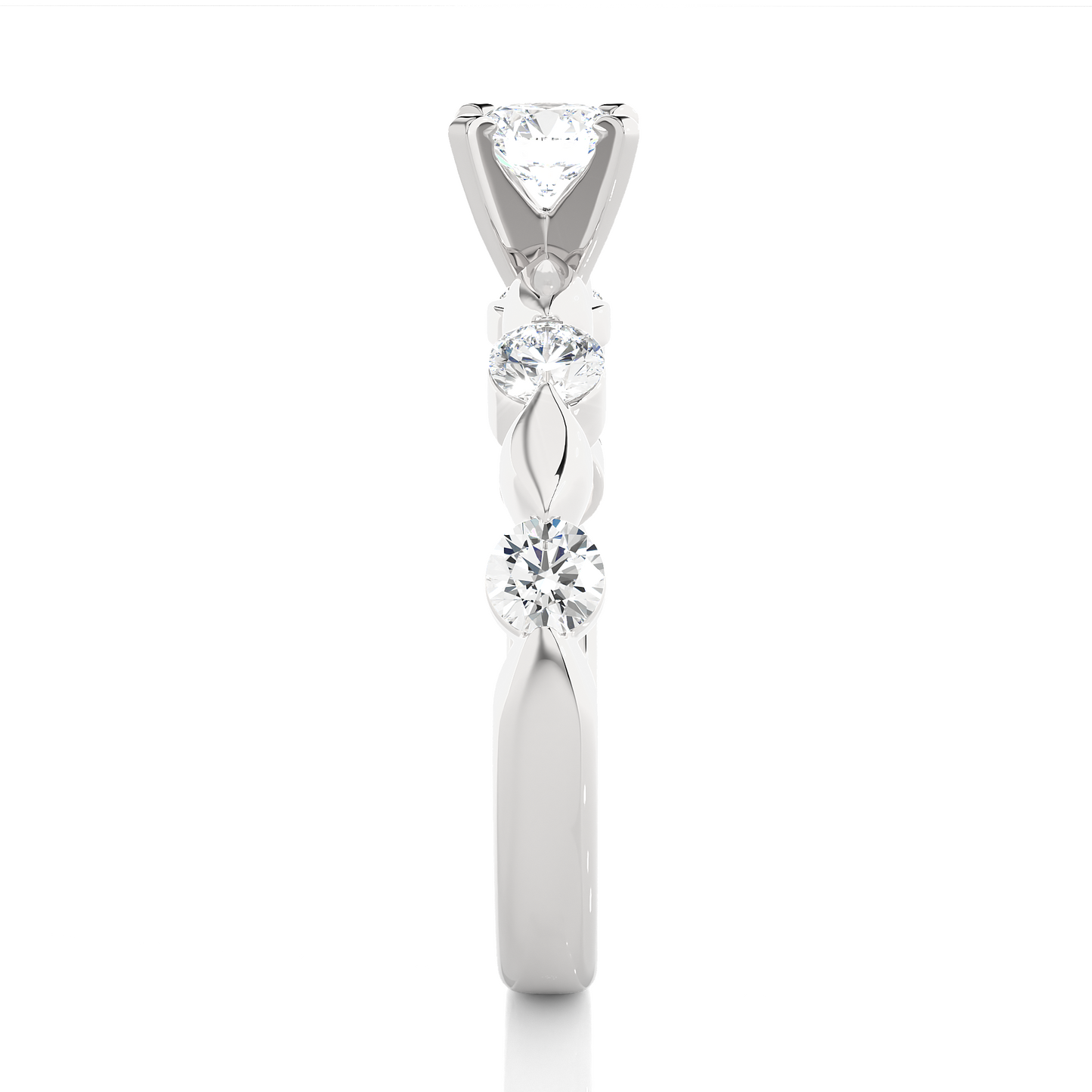 Vermeil Moissanite Lab Diamond Engagement Ring