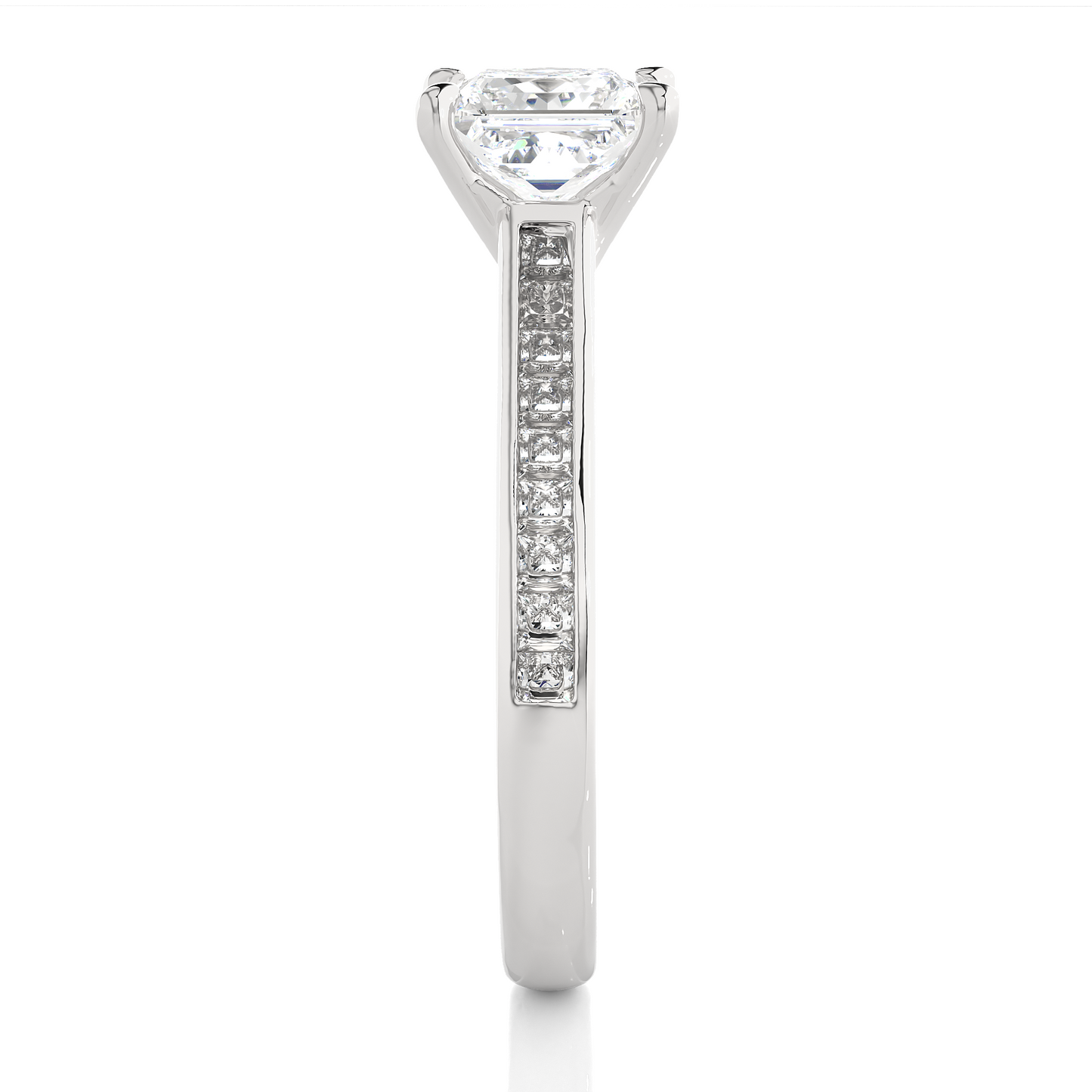 Princess Cut Lab / Moissanite Diamond Engagement Ring