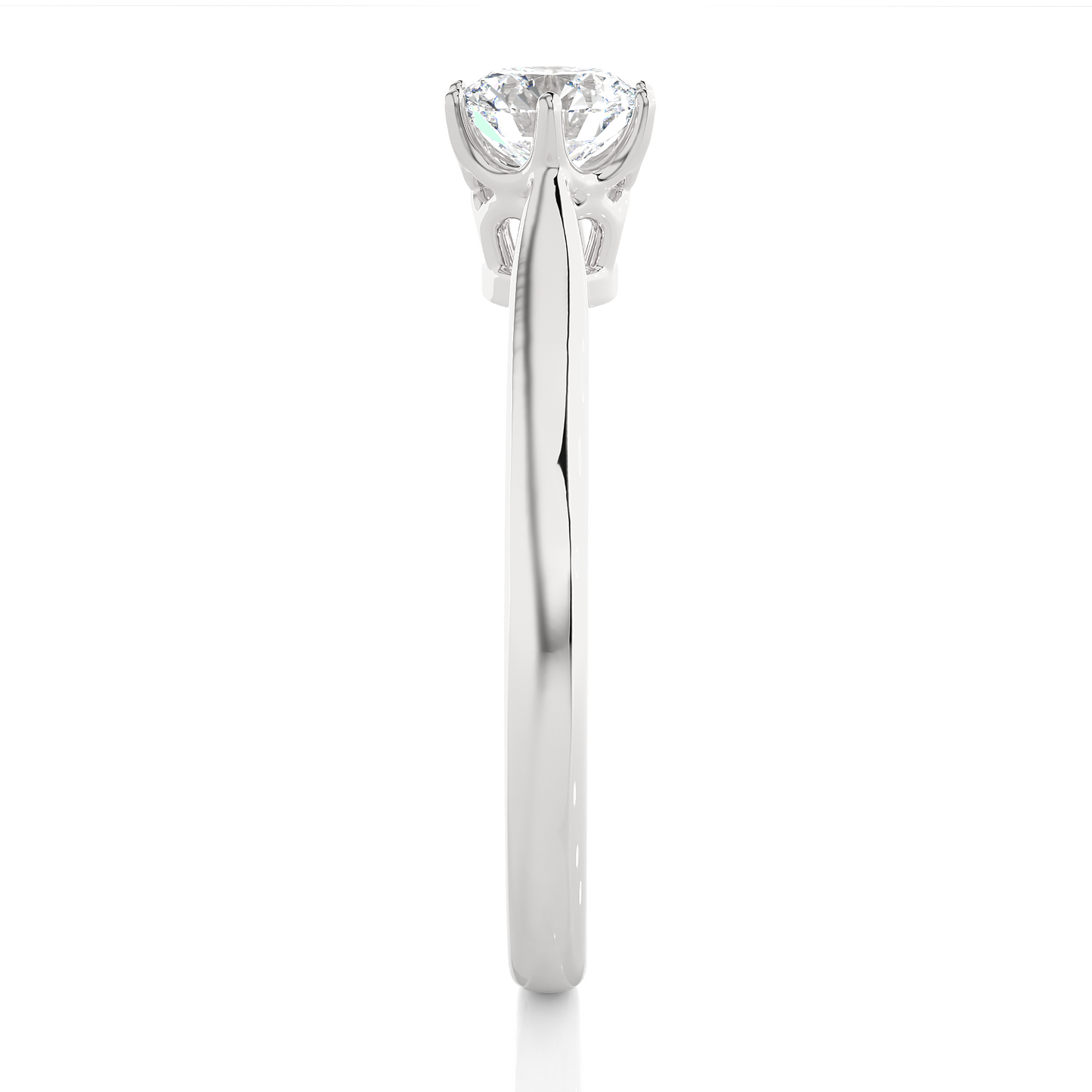 Classic Solitaire Vermeil Moissanite Lab Diamond Ring