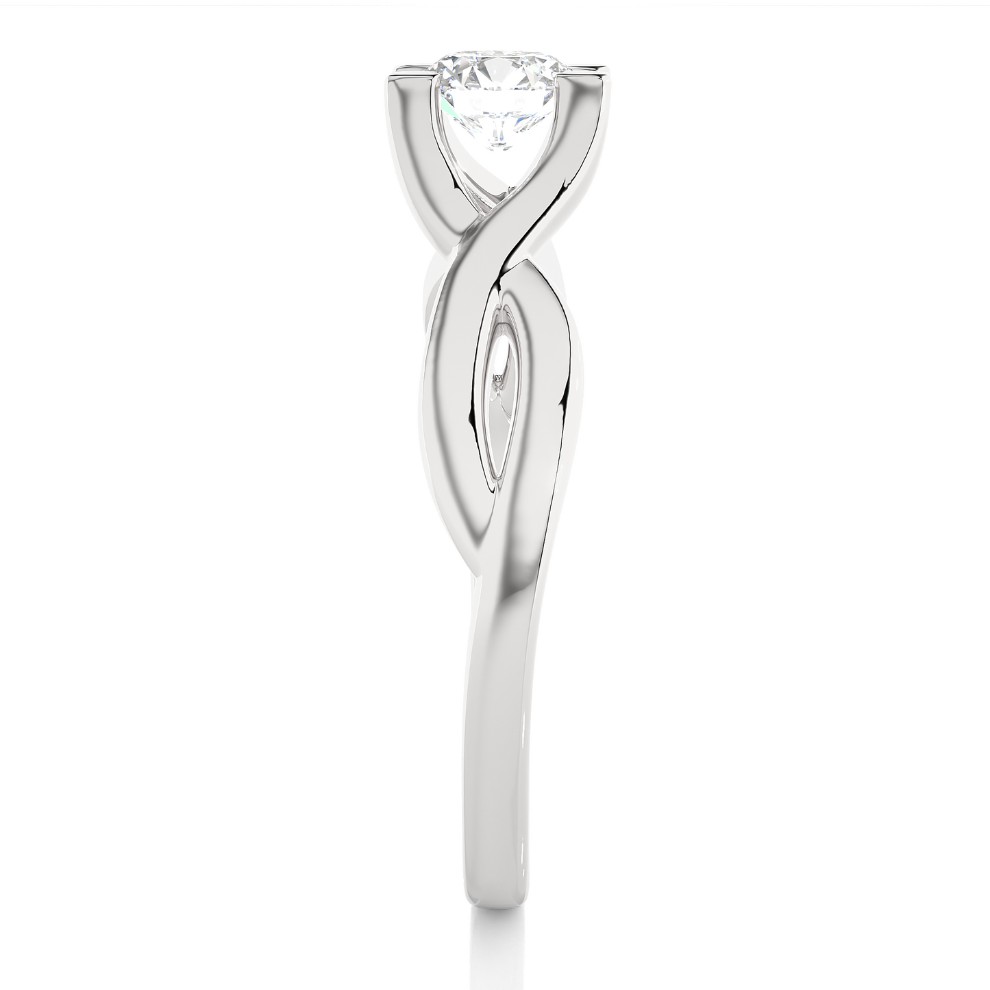 Infinity Twist Vermeil Moissanite Lab Diamond Engagement Ring