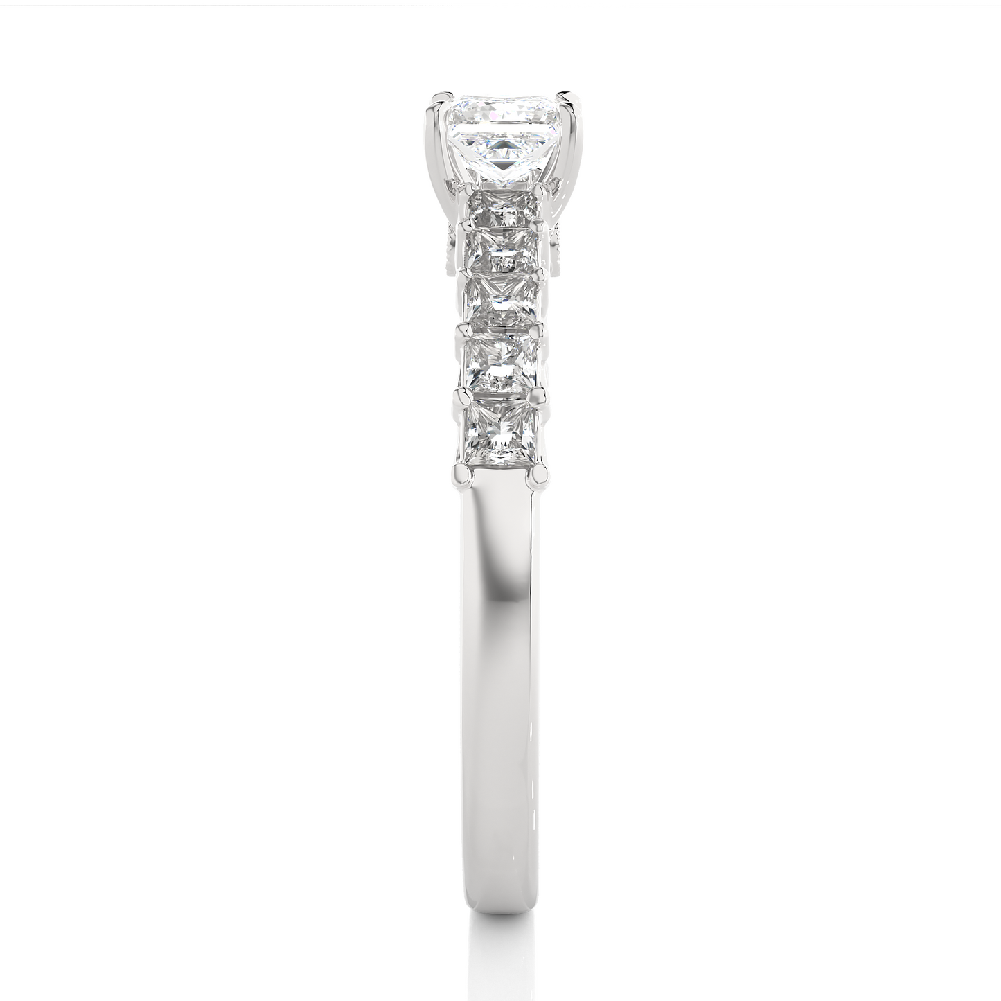 Vermeil Princess Moissanite / Lab Grown Diamond Engagement Ring