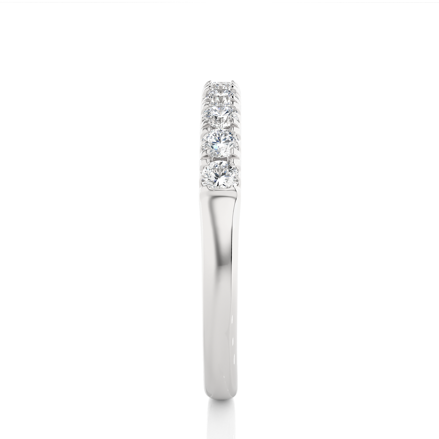 Elegant Half Eternity Moissanite Lab Diamond Vermeil Wedding Ring