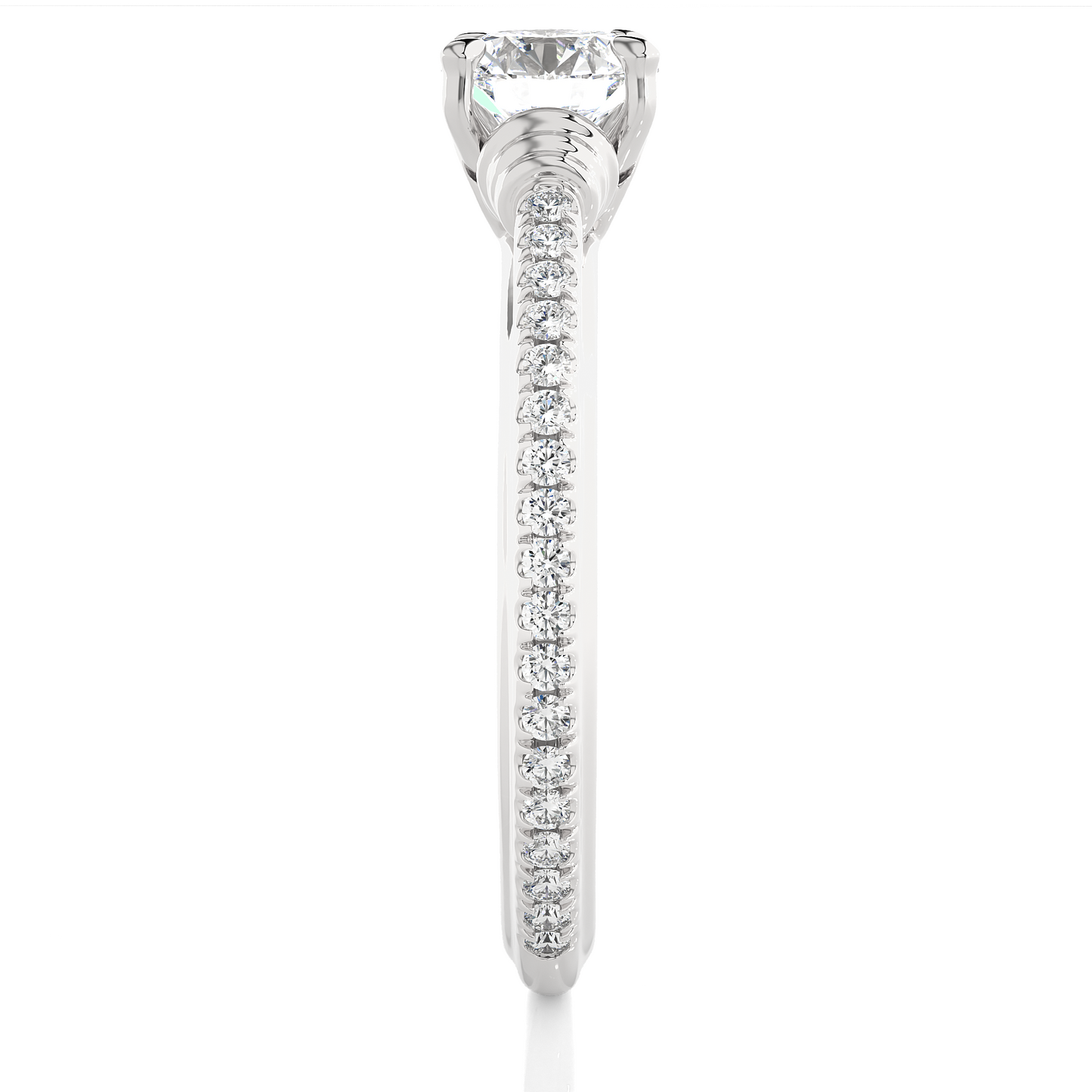 Classic Vermeil Moissanite Lab Diamond Engagement Ring