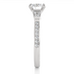 Round Diamond Three Stone Engagement Ring With Baguette Side Stones