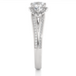 Luxury Three Stone Halo Lab & Moissanite Diamond Ring