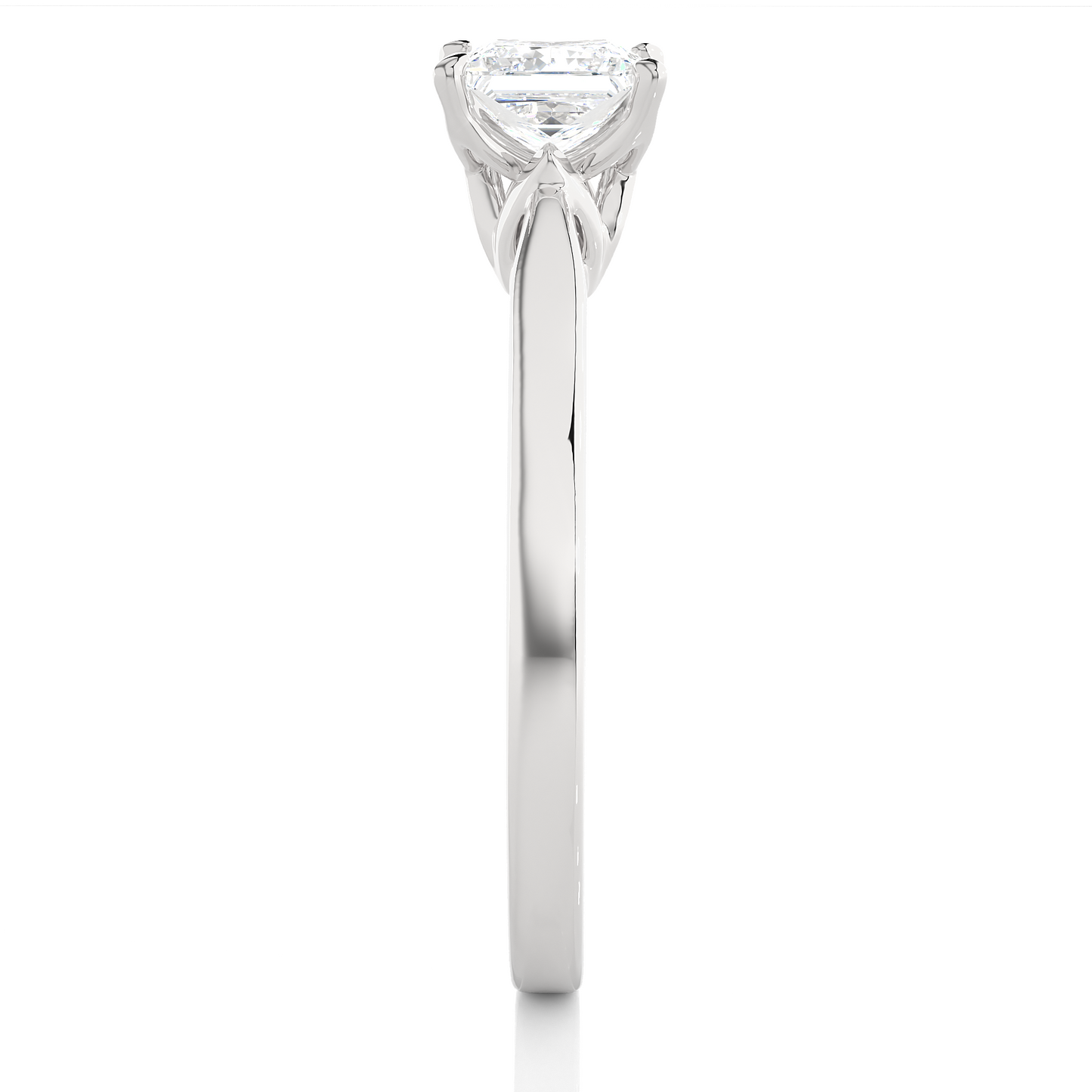 Princess Cut Moissanite Lab Diamond Vermeil Engagement Ring