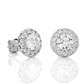 Vermeil Round Halo Moissanite Lab Diamond Stud Earrings