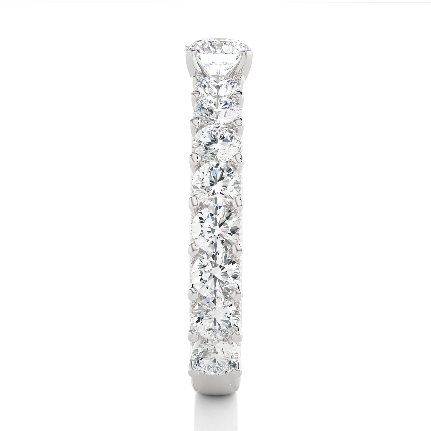 Vermeil Round Moissanite Lab Diamond Eternity Engagement Ring