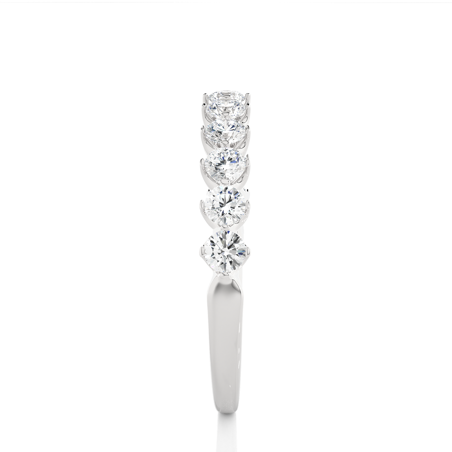 Premium Lab Diamond Moissanite Curved Wedding Band Ring