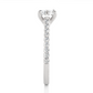 Vermeil Round Moissanite Diamond Pavé Solitaire Luxury Engagement Ring