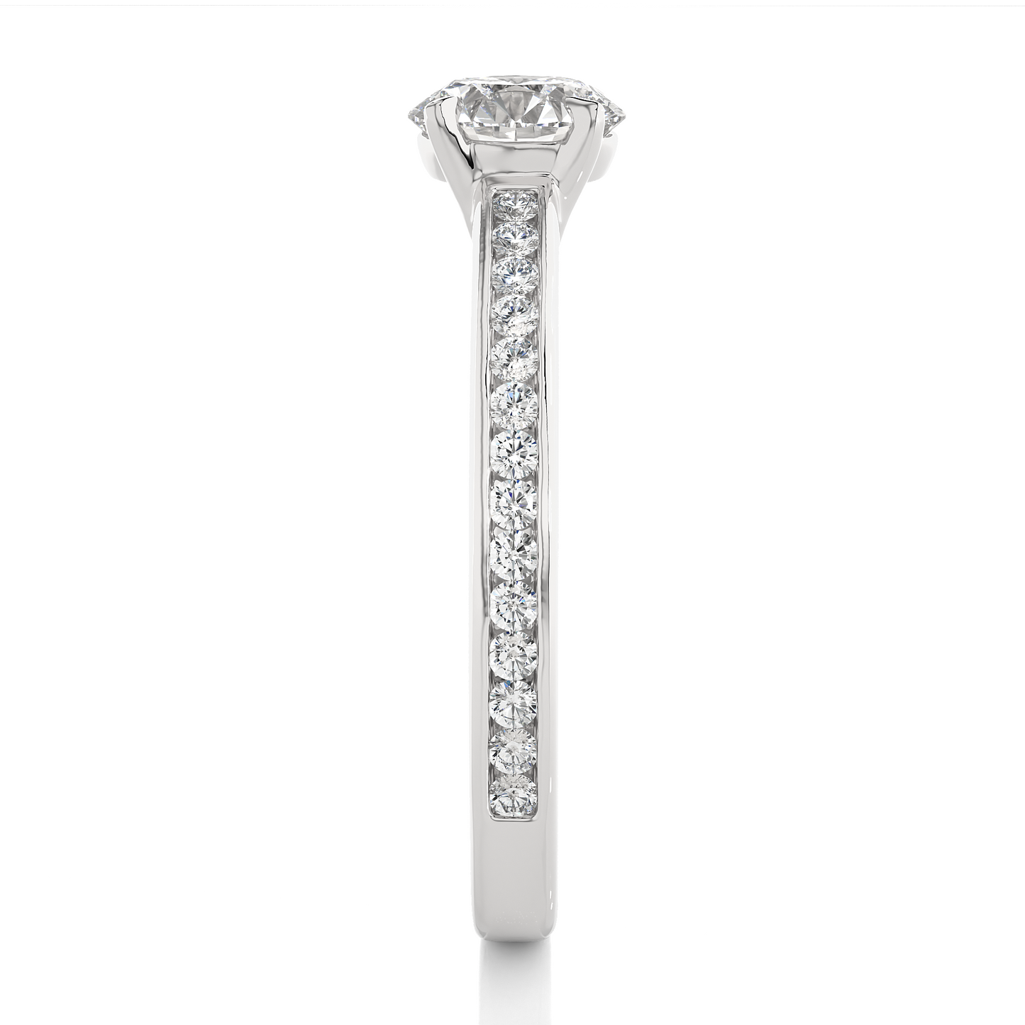 Round Cut Lab / Moissanite Diamond Engagement Ring