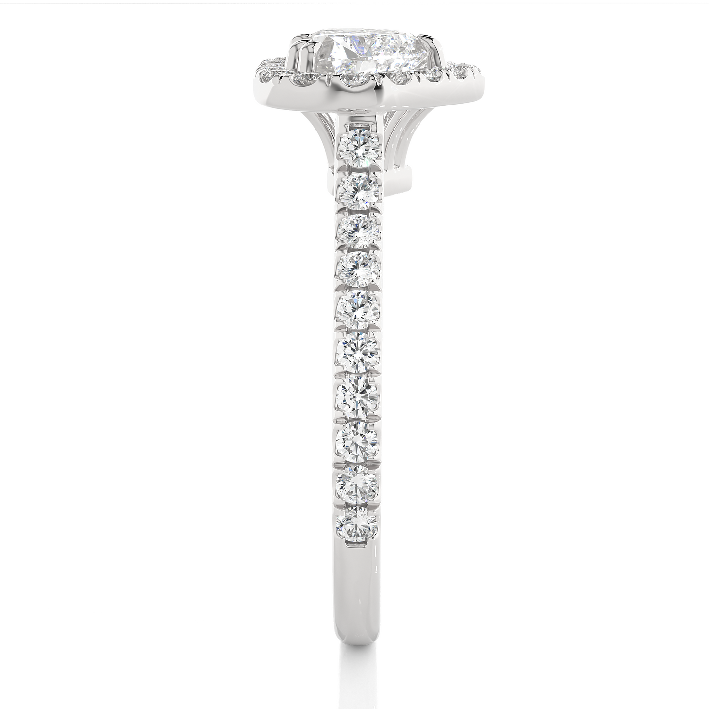 Heart Shape Halo Vermeil Moissanite Lab Diamond Ring