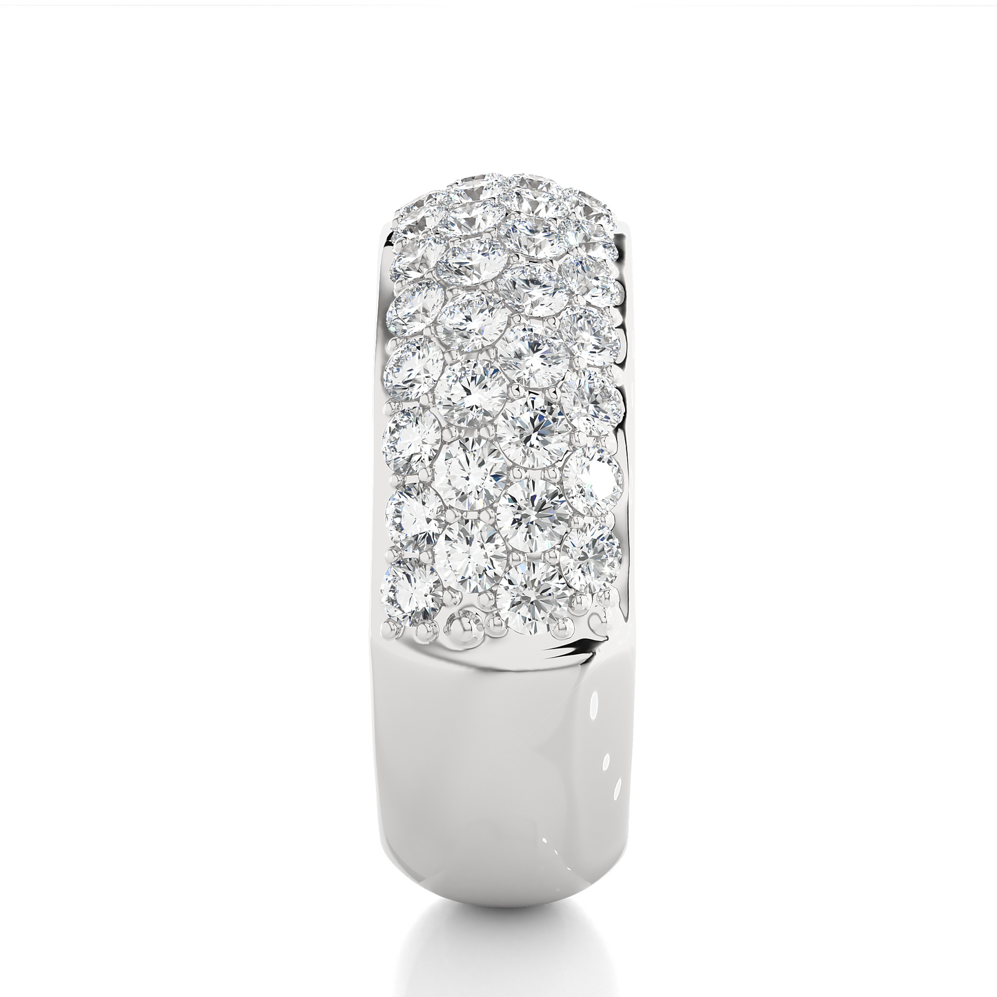 Luxury Pave  Lab Moissanite Diamond Wedding Band Vermeil Ring