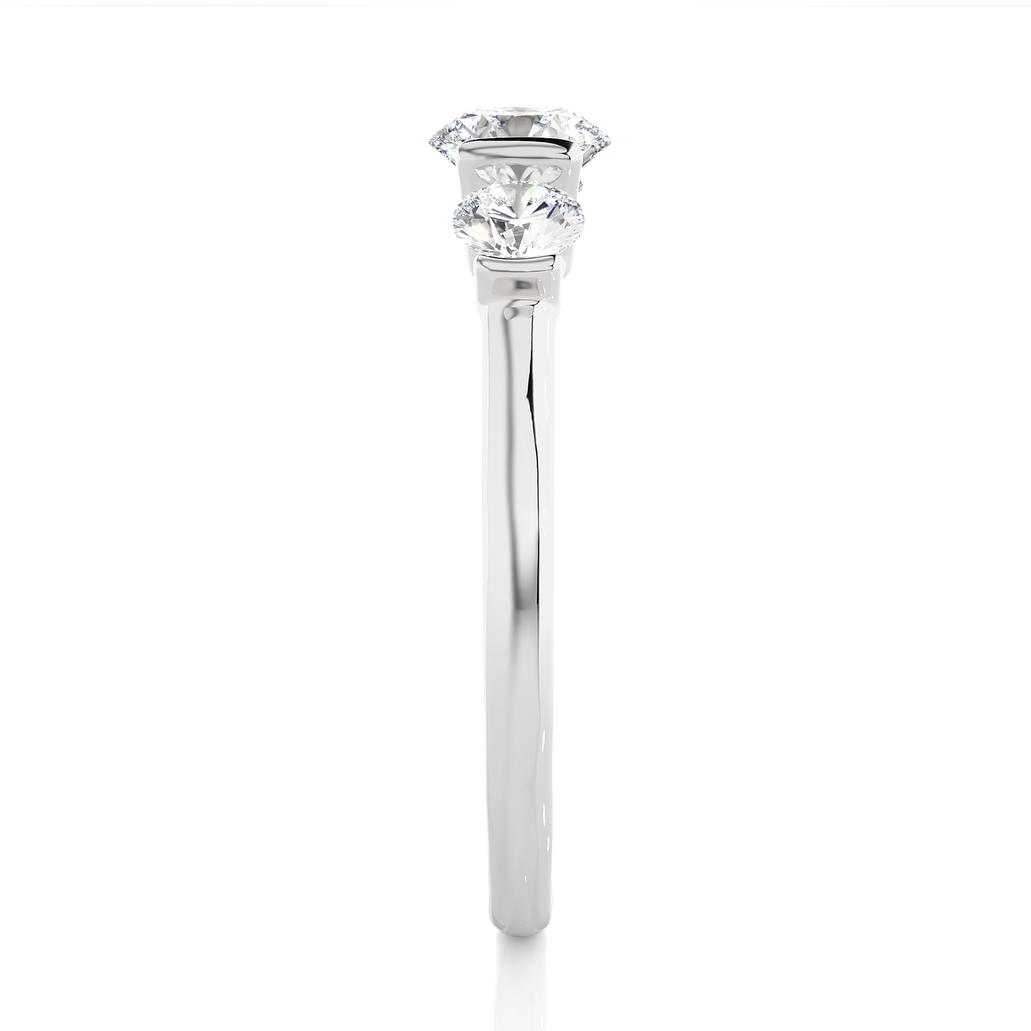 Lab Grown / Moissanite Diamond Three Stone Engagement Ring