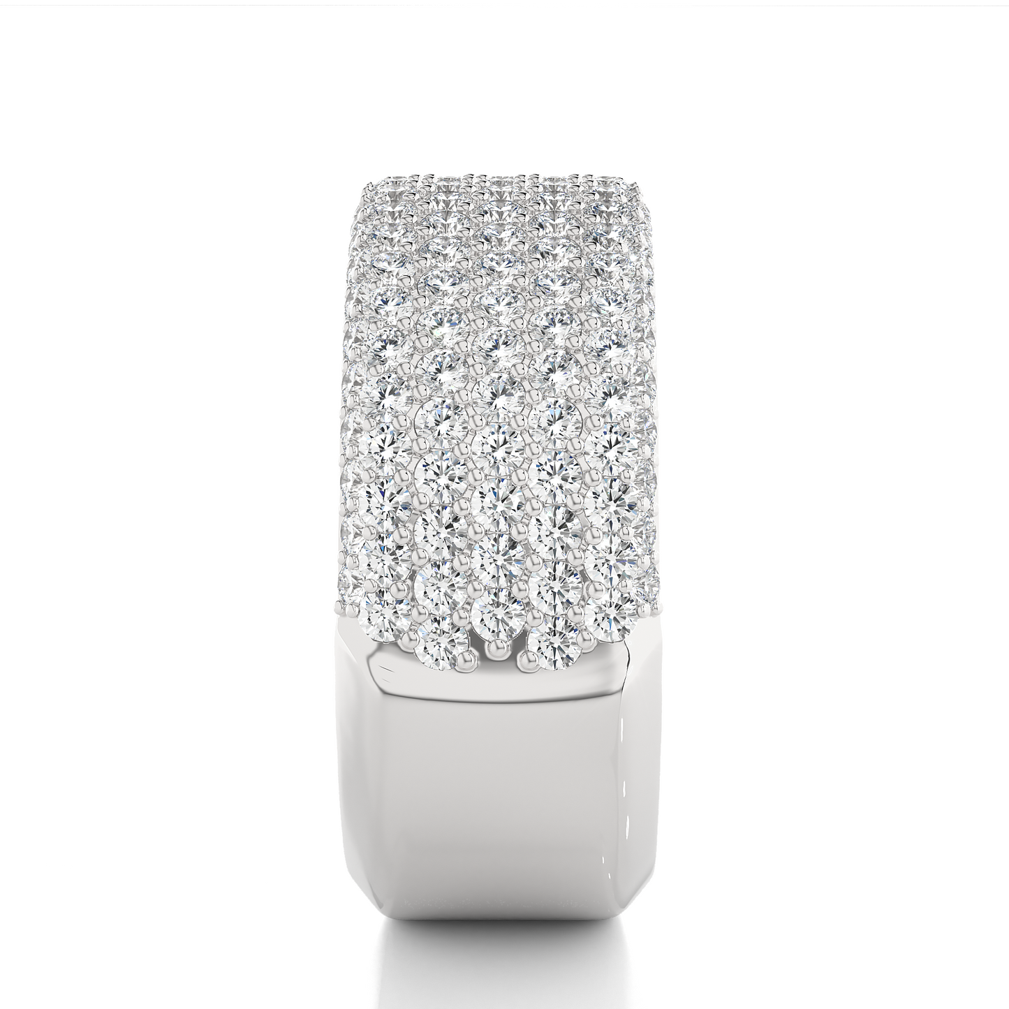 Bold Sparkle Diamond Moissanite Vermeil Wedding Band Ring