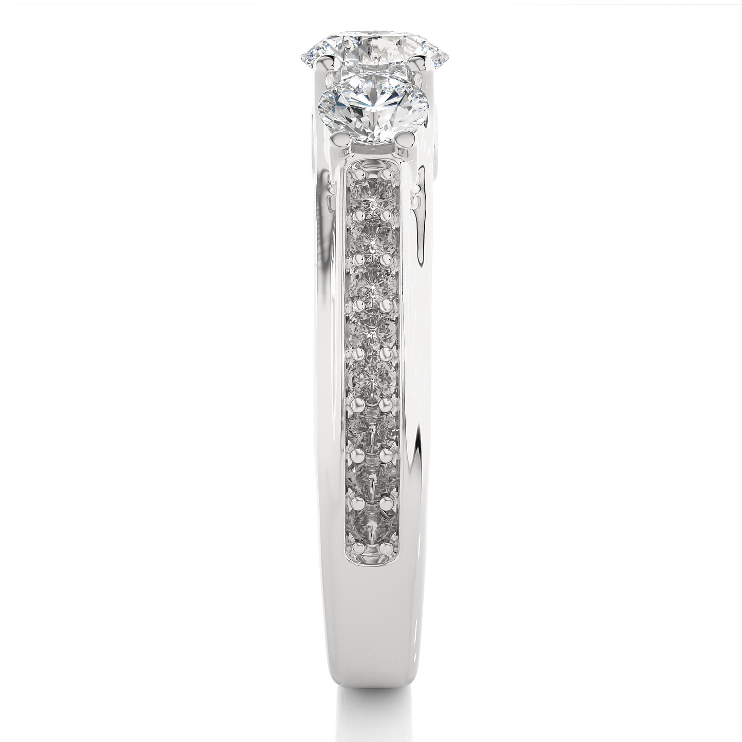 Three Stone Lab Grown Diamond Engagement Ring