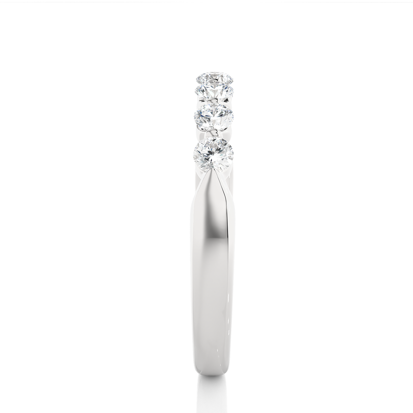 Elegant Round Lab Moissanite Wedding Band Vermeil Ring