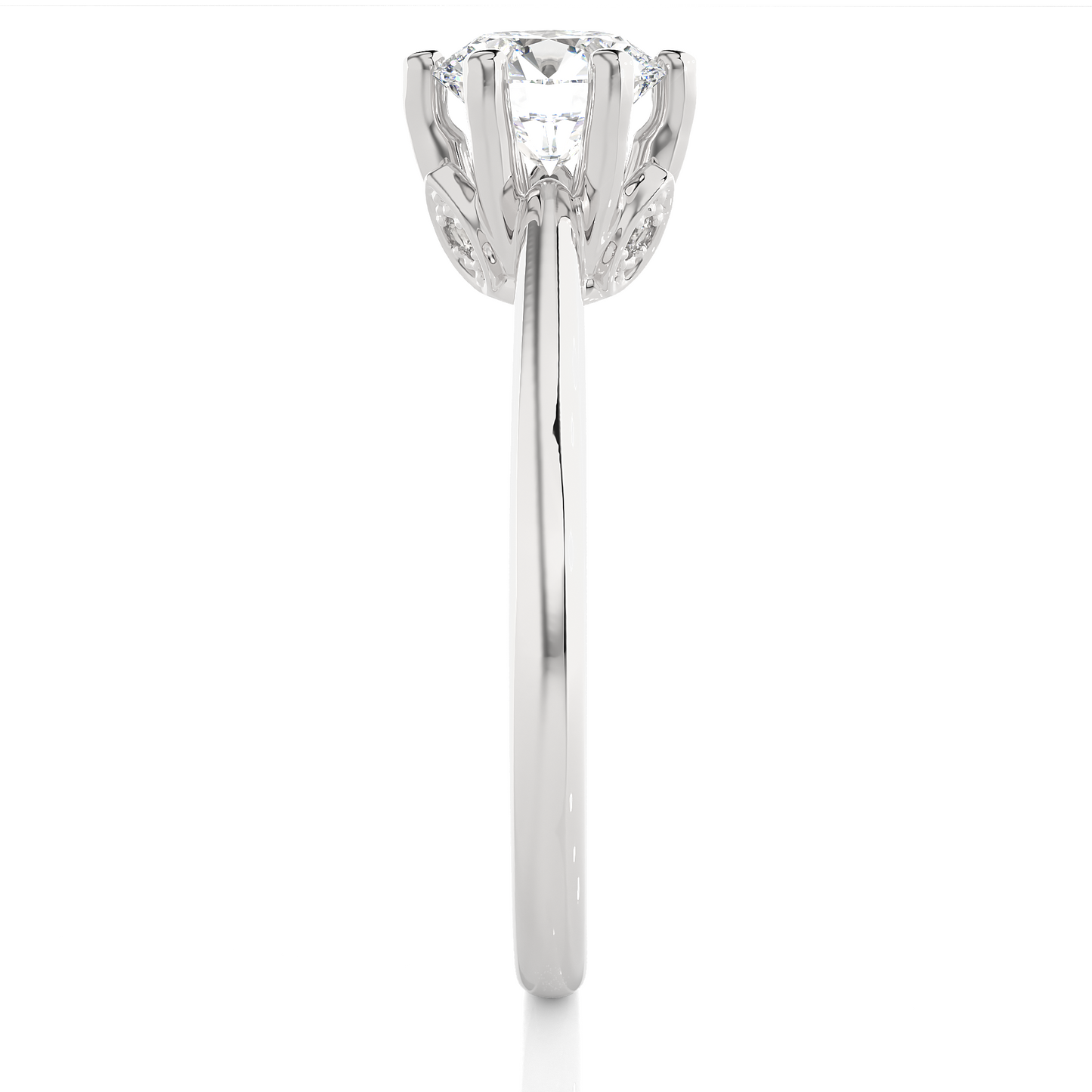 Elegant Round Cut Moissanite Lab Diamond Engagement Ring